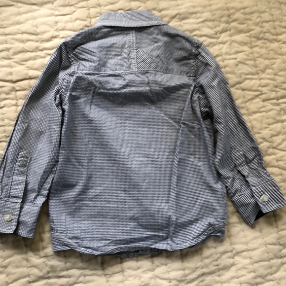 Pumpkin Patch button down gingham blue white shirt - Picture 3 of 5